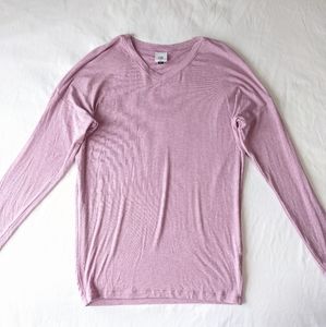 CAbi Lavender V Neck Long Sleeve Shirt Women's Size XXS